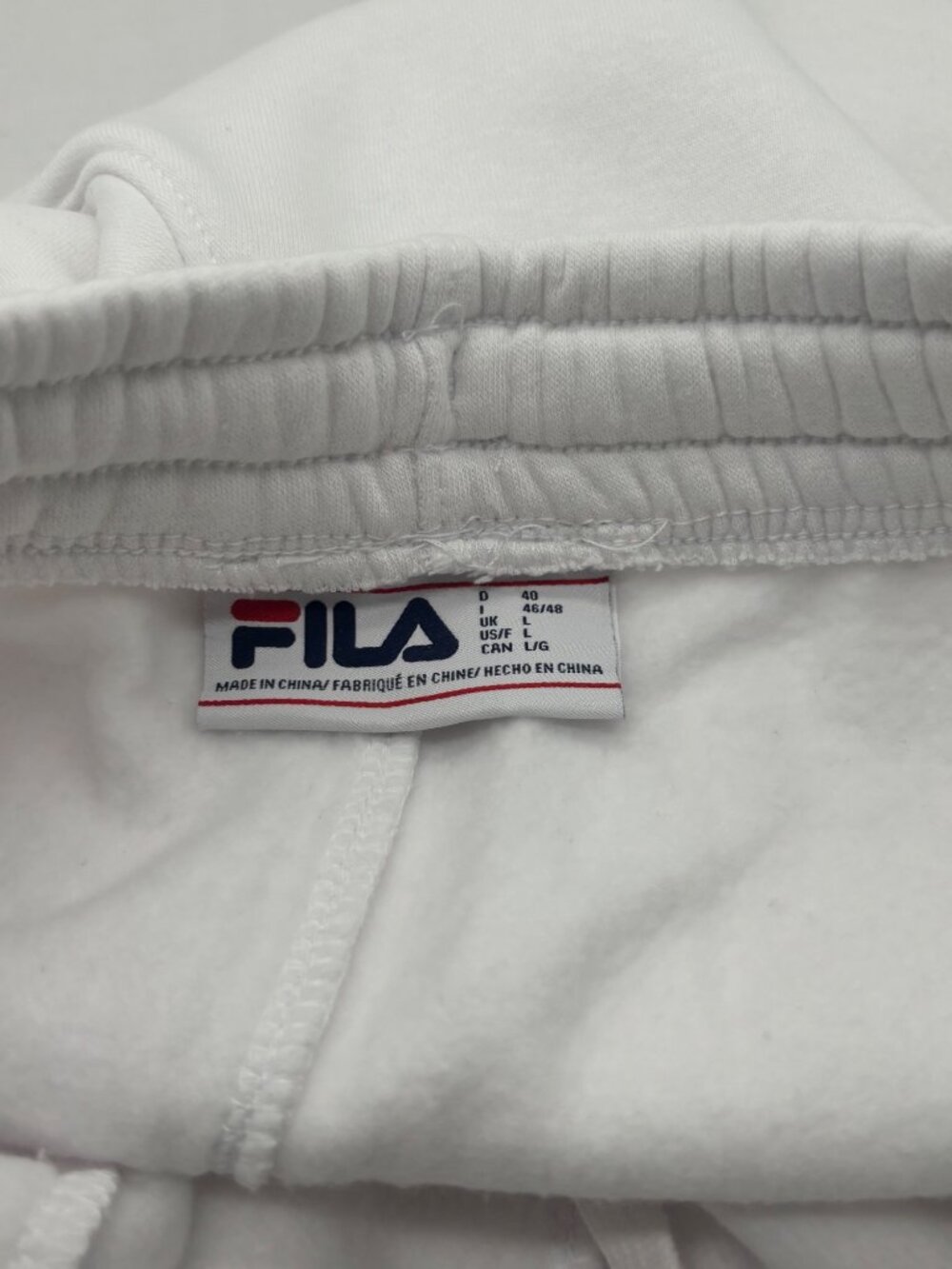 FILA women's Fleece Joggers, White, Sz. L - Picture 11 of 11